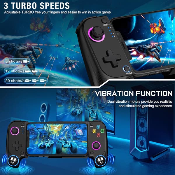 2025 Seneste Model Mobil Spilcontroller til iPhone/Android Trådløs spilcontroller Understøtter Telefoncover - Kompatibel med Xbox Game Pass