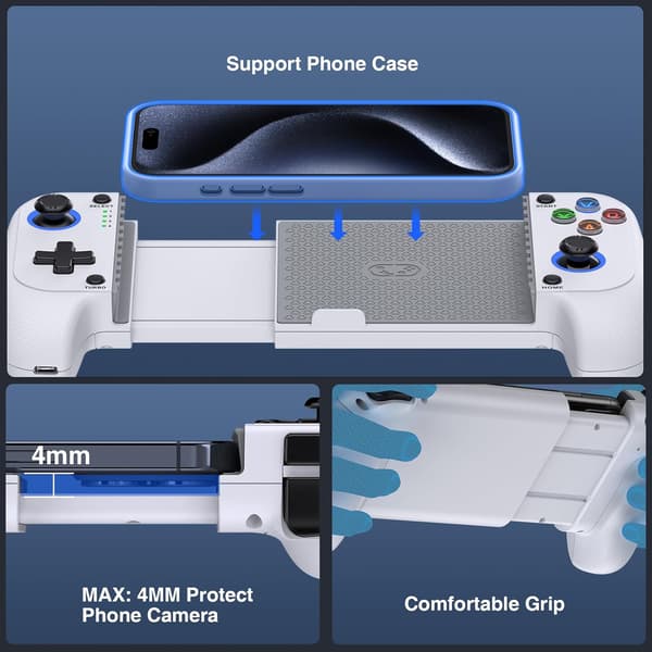 2025 Seneste Model Mobile Spilcontrollere til iPhone/Android, Hall Effect Telefoncontrollere Understøtter Telefoncover, Spilcontrollere til Xbox,f
