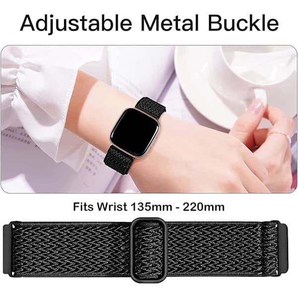Elastiska nylonarmband för Fitbit Versa 4/Versa 3/Sense 2/Sense - 3-pack