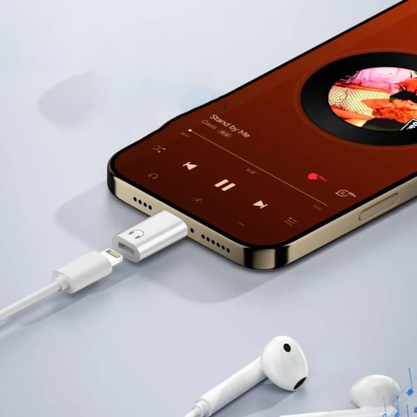 Lightning til USB-C-adapter for hodetelefoner, samtaler, lyd
