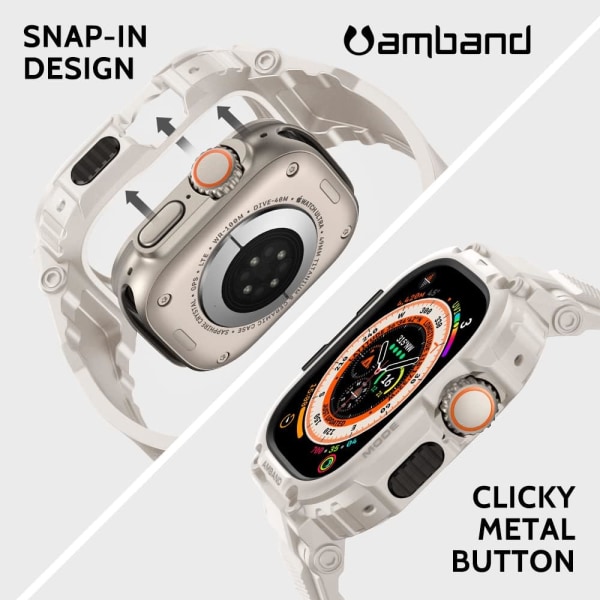 Case skärmskydd som är kompatibelt med Apple Watch Starlight 49mm