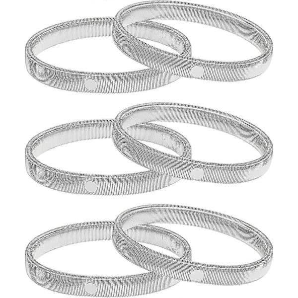 3 par elastiska skjortärmar med justerbara armbindlar, silver.
