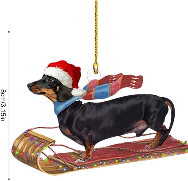 Gravhund Julepynt med Hat