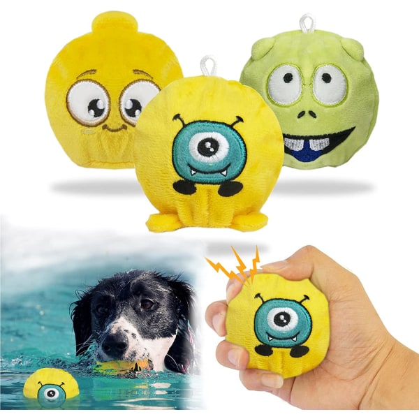 Toy Squeaking Dog 3 st. Gummikulor