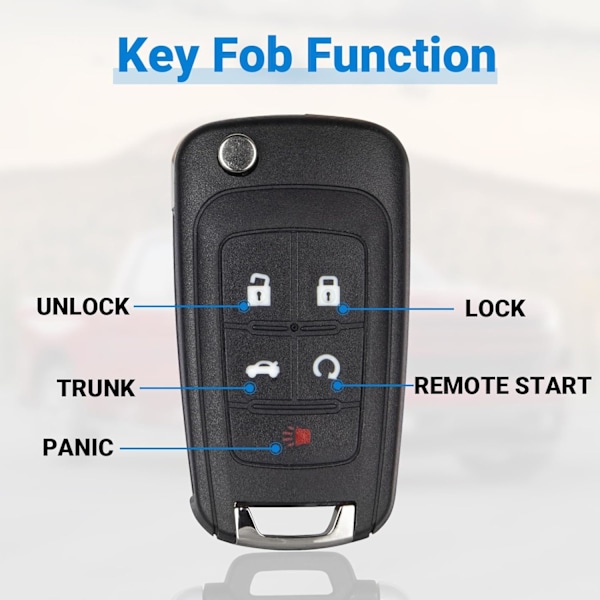 Nyckellös Bilnyckel Fjärrkontroll Ersättning för Chevy Equinox Cruze Camaro Sonic Impala Malibu GMC Terrain Regal Verano Encore Lacrosse