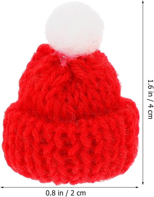 Mini jule strikkehatter for DIY-håndverk