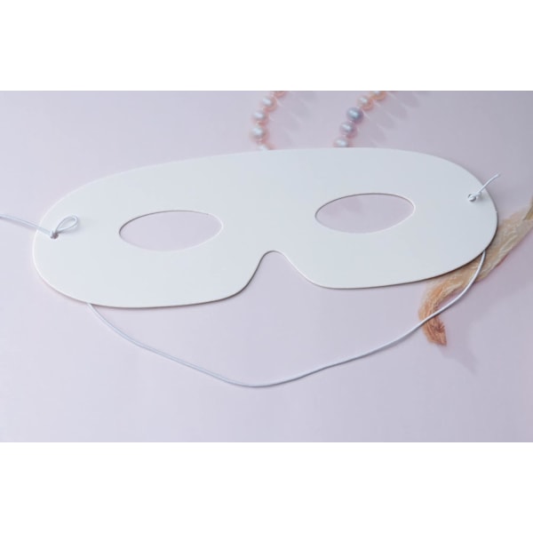 2025 Senaste Modell 24 st Pappersögonmasker för DIY Vita Tomma Maskeradmasker för Målning Kostymfester Student Skola Pr