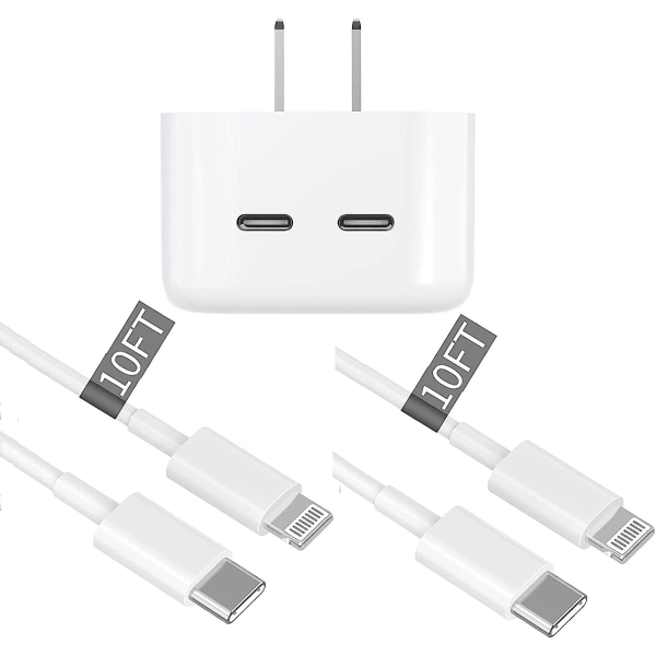 iPhone Snabbladdare, 40W Dubbel USB-C Snabbväggladdare