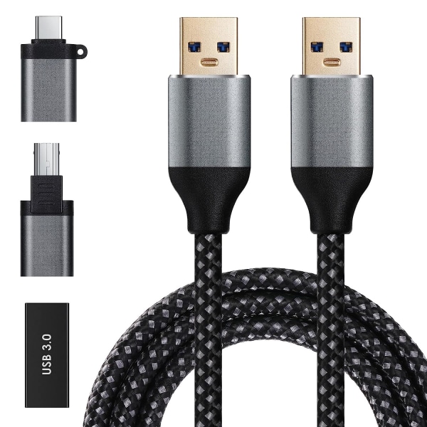 USB-kabel 3.0 (2 m), USB hane 3.0 till USB hona 3.0, USB 3.0