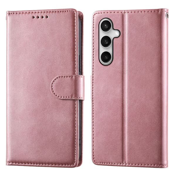 Rosa Magnetiskt 2-i-1 Plånboksfodral för Samsung S22[JUN] Rosa guld Rosa guld