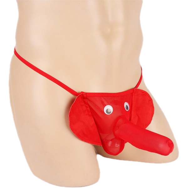 2025 Senaste Modell Herrunderkläder Elefant Snabel Stringtrosa för Män G-String Roliga Jul Alla Hjärtans Dag Presentidéer Röd