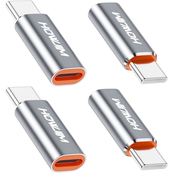 Högkvalitativ helt ny Light-ning till USB C Adapter 4-pack, PD27W/66W/QC100W Snabbladdning 480Mbps Dataöverföring, Typ C Laddare Konv
