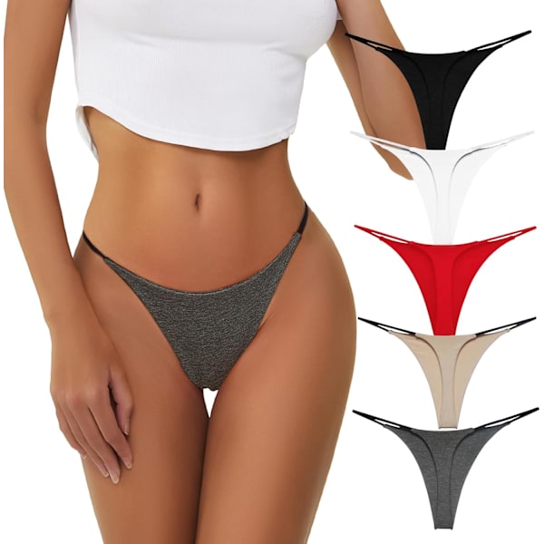 2025 Senaste Modell Sexiga Underkläder för Kvinnor Tanga Låg Midja G-String Trosor 5-Pack Låg Midja T-Back String Underbyxor Present till Kvinnor