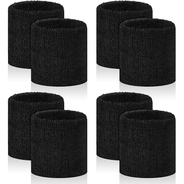 2025 Senaste Modell 8 st Sportarmband Svettband för Män & Kvinnor， Absorberande Svettarmband Tennisarmband, Elastiskt Armband