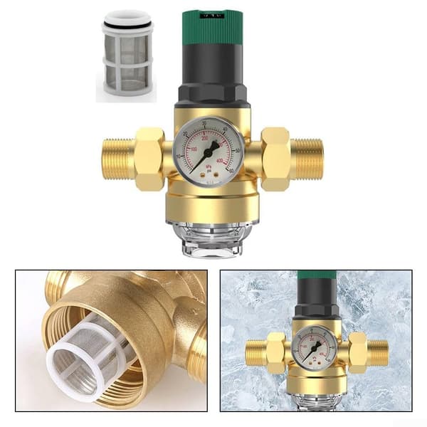 Honeywell Messing Trykreduktionsventil DN20 Trykmåler 1/2 Vandregulator VVS