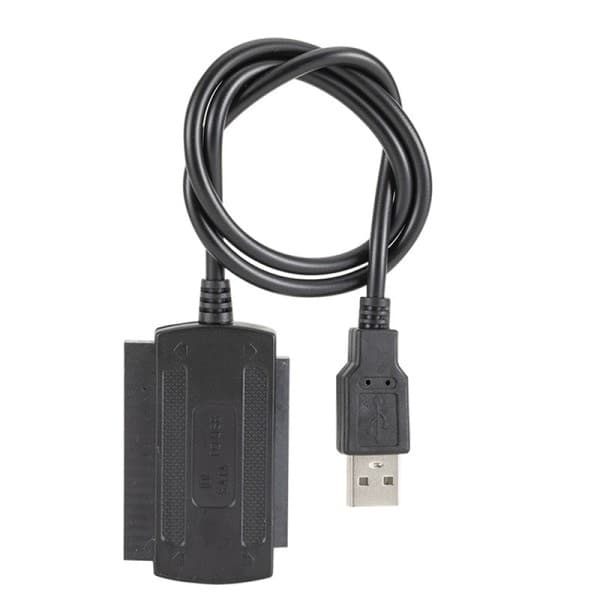 USB 2.0 til IDE-adapterkabel for 2,5 3,5 tommers harddisk, svart