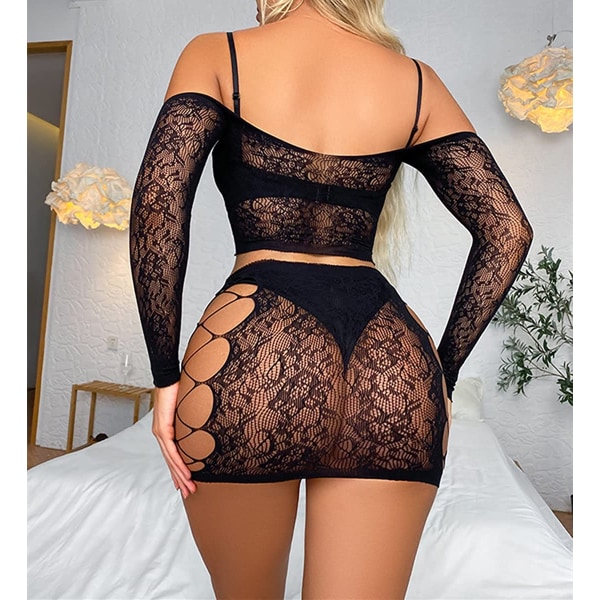 Fishnet Bodysuit Bodystocking Lingerie för Kvinnor M