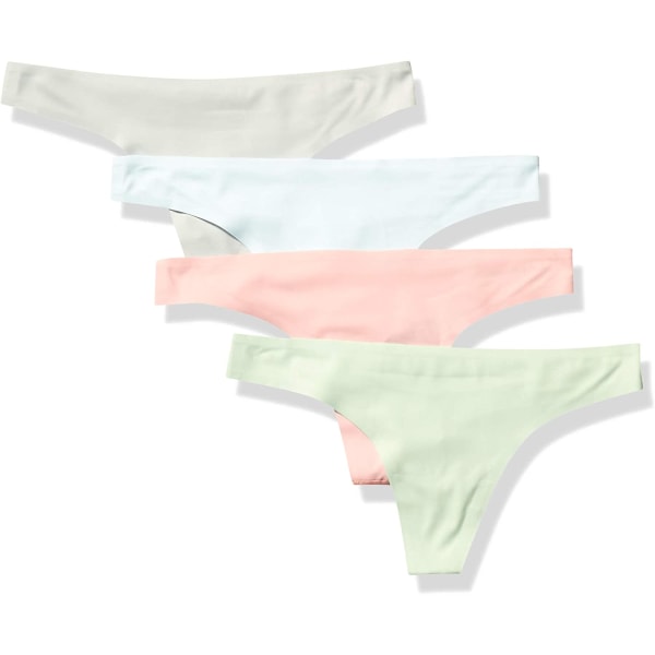 Stretchtrosor med sömlösa sömlösa underkläder för kvinnor, 4-pack Cool Colors L