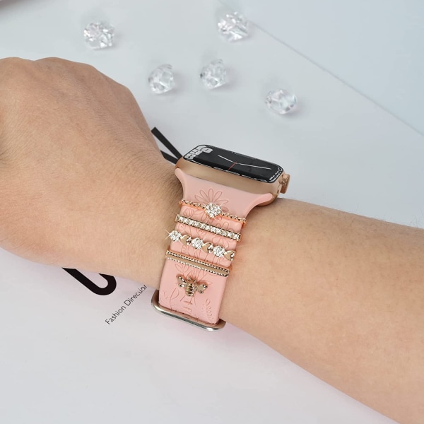 Watch Band Charms (Band Ingår), Kompatibel med Apple Rose Gold 42mm/44mm/45mm/49mm