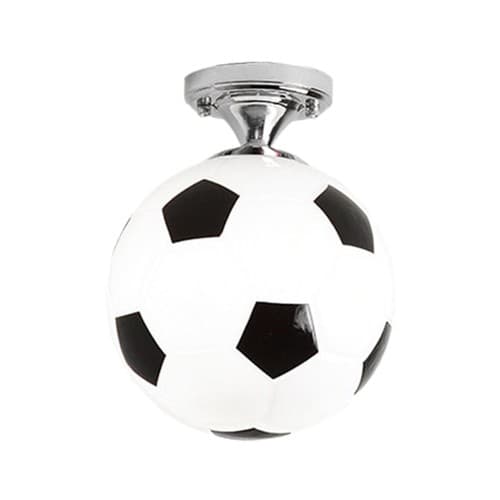 Fodboldformet LED-loftlampe med sorte fodboldmål