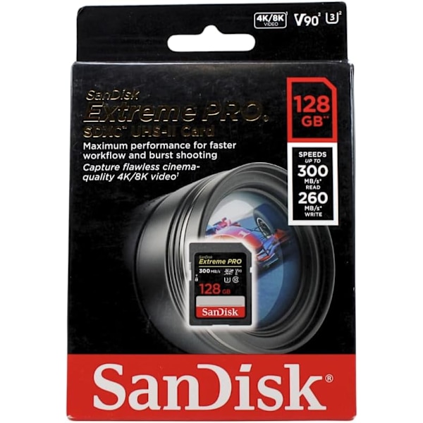 2025 Senaste Modell 128GB Extreme PRO SDXC UHS-II Minneskort - C10, U3, V90, 8K, 4K, Full HD Video, SD-kort - SDSDXDK-128G-GN4IN 128G