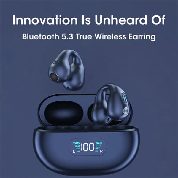 Trådløse Open-Ear Hovedtelefoner Bluetooth 5.2 Sort