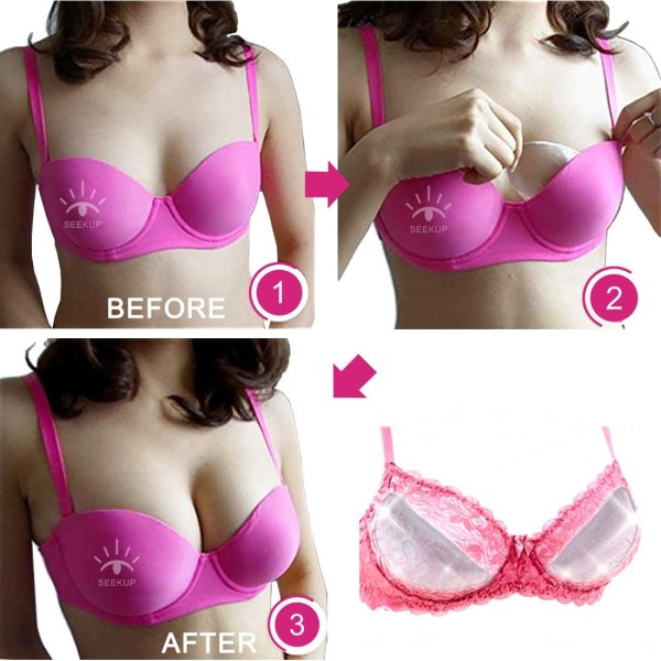 Kvinnor mjuk silikon BH Inserts Breast Chest Enhancer Pads Clear B/C