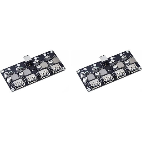 2X QC3.0 QC2.0 USB Snabbladdningskort 4XUSB Port DC-DC Konverterare DC12V-30V till DC 3-12V Laddningskretsmodul