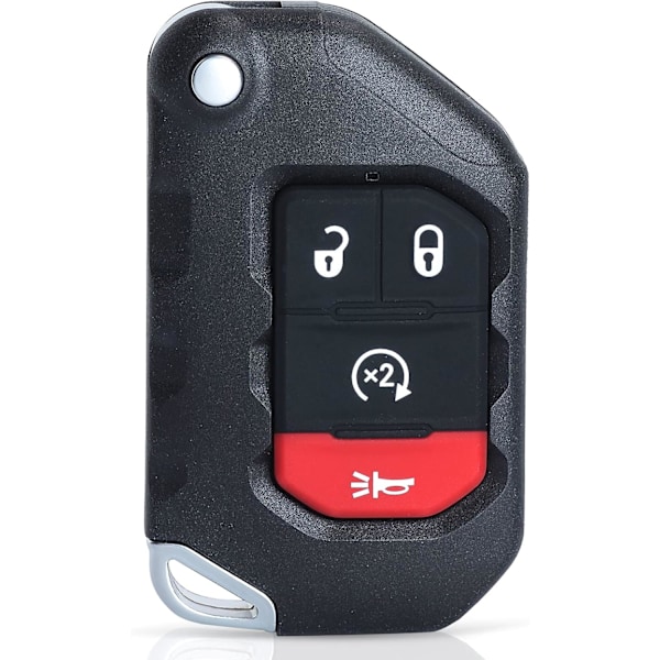 3+1 Knappar Vikbar Smart Fjärrnyckel Ersättning Passar Jeep Wrangler 2018-2022 Gladiator 2019-2022, FCC ID: OHT1130261, P/N: 6