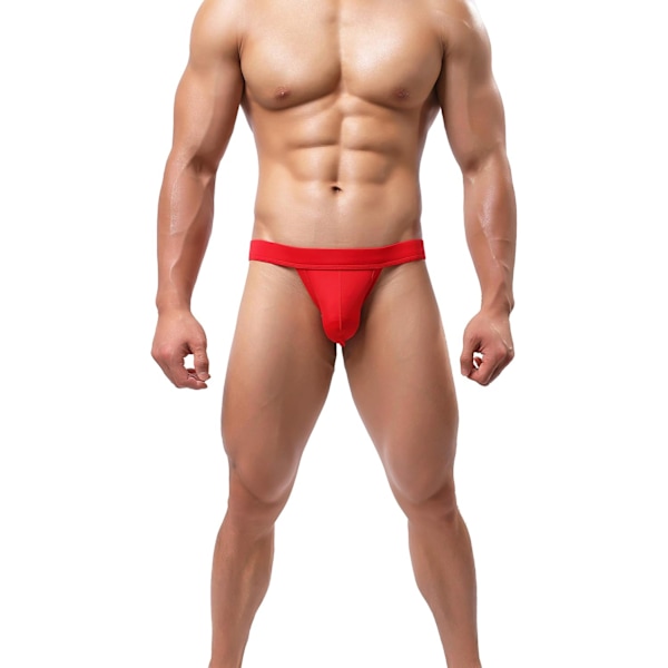 2025 Senaste Modell Herr Atletisk Support Kalsonger Jockstrap Underkläder Elastisk Nylon Påse Bikini Kalsonger Svart+röd+blå Medium