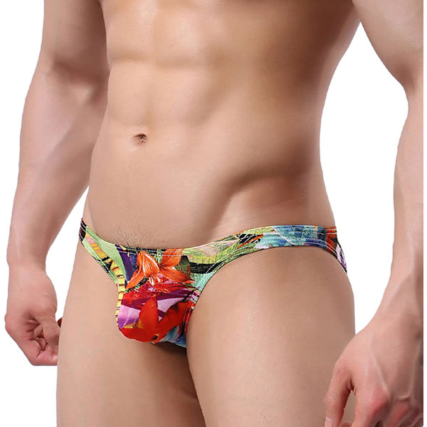 2025 Senaste Modell Herrkalsonger Sexiga Blomstertryck T-rygg G-string Kalsonger Stringtrosor Stretch S-3XL