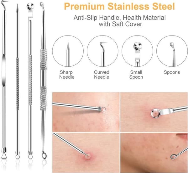Blackhead Remover Kit med 10 dele, rustfrit stål