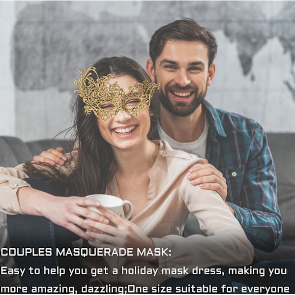 2025 Senaste Modell Maskeradmask för Kvinnor Spetsmasker Venetiansk Maskeradfest Kostymfest Halloween Karneval Passar för Vuxna,