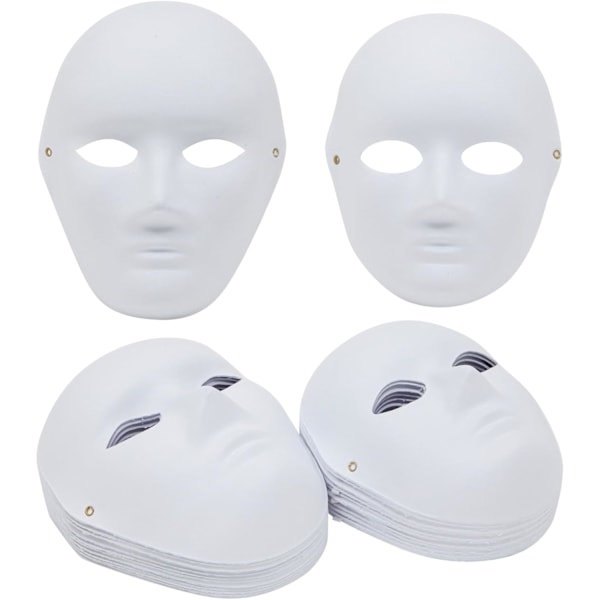 2025 Senaste Modell 24-pack Tomma Pappersmasker att Dekorera, Vit Operamask för Karneval, Maskerad, Teater, Halloween