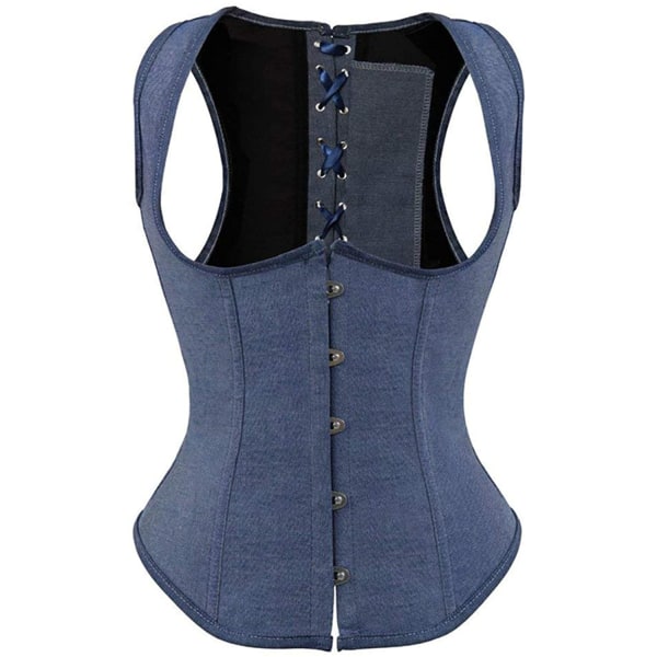 Underbust korsetter för kvinnor Bustier Stripe Plus Size 2808blue M