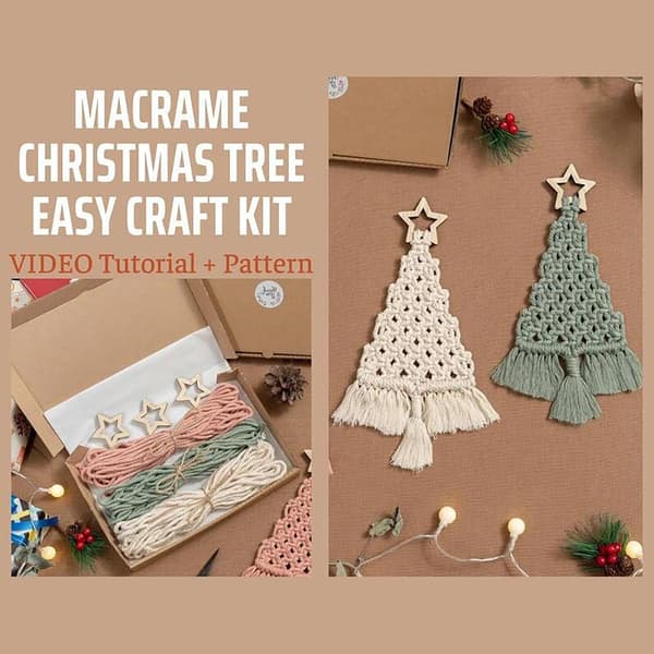 Makramee joulukuusi DIY-paketti