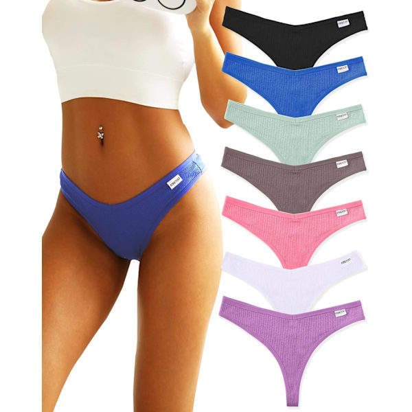 2025 Senaste Modell 7-pack Dam Trosor Underkläder Bomull Andningsbara Låg Midja Hipster Trosor Sexiga S-XL 7-pack Trosor E Large