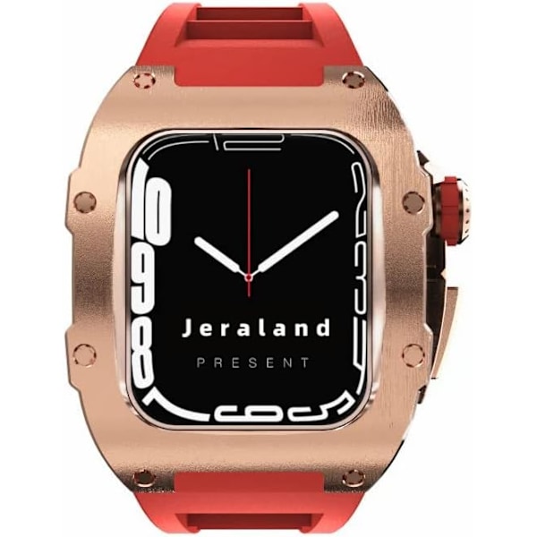 Rm mod-kit för Apple Watch Series 8 7 45 mm Metall Red Rosegold For 6 5 4 se 44MM