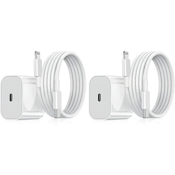 2-pak - Oplader til iPhone - Hurtigoplader - Adapter + Kabel 20W 2-pak iPhone