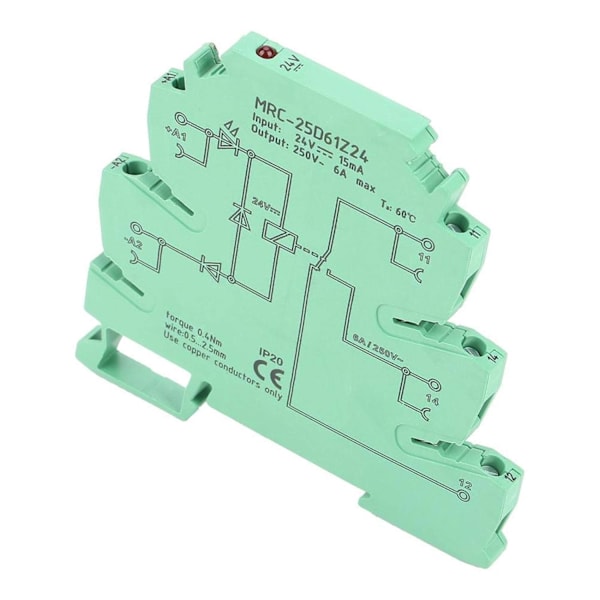 Ultratunn PLC-relämodul - Ingång DC 24V, Utgång AC 250V 6A