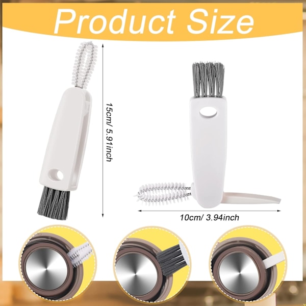 6 st 3-i-1 Multifunktionell Rengöringsborste Mini Glas