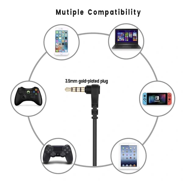 Audiokabel 8-Pin til Steelseries Arctis 3/5/7 - Sort