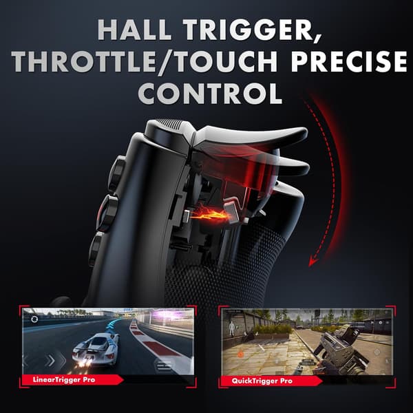 2025 Seneste Model Trådløs Bluetooth Spilcontroller til Switch/iPhone/Android - Hall Effect Joystick & Triggere - Kompatibel med Zenless