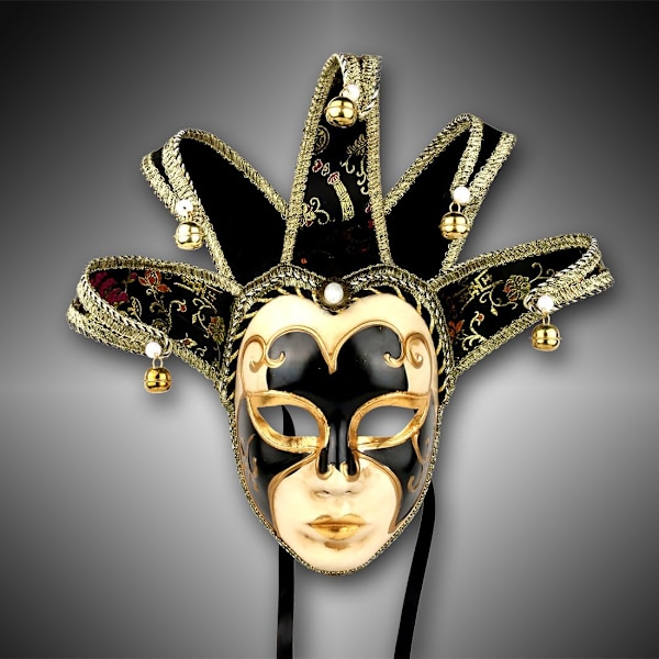 2025 Senaste Modell  Venetiansk Komedimask Utsökt Dekoration Narr Masker för Fest Halloween E_svart