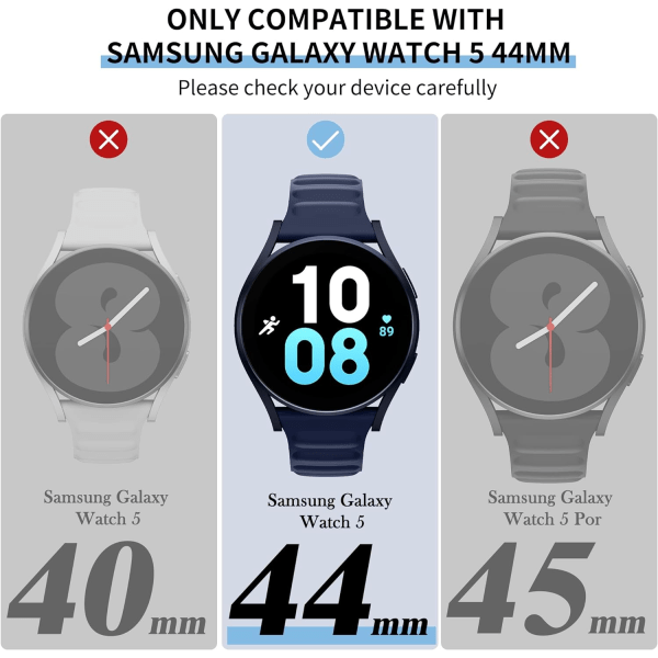 [5+4Pack] för Samsung Galaxy Watch 5/4 skärmskydd och case