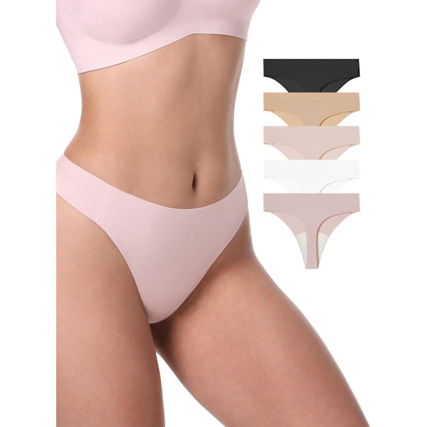 2025 Senaste Modell Sömlösa Trosor för Kvinnor Osynliga Stringtrosor för Kvinnor Ingen Linje G-String Trosor Sexiga Shapewear Underkläder Paket 5p