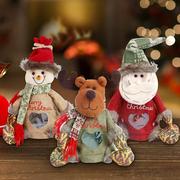 3 delar flanell docka julklapp godispåse dekoration