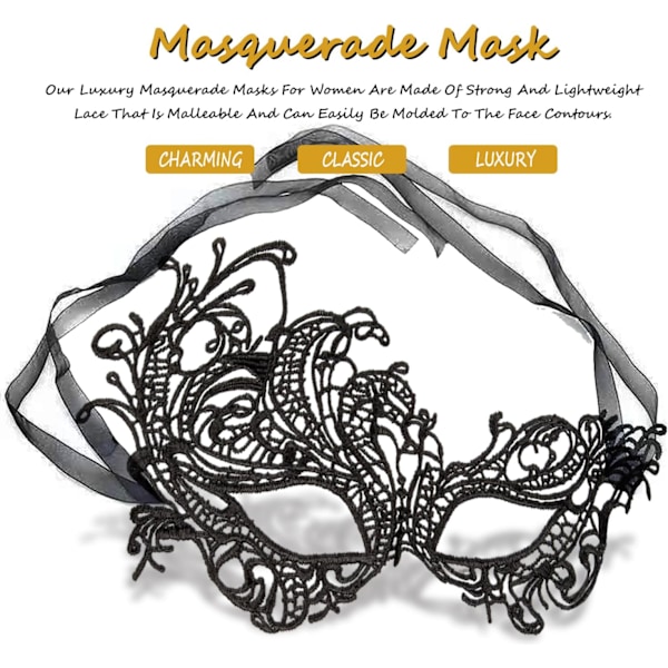 2025 Senaste Modell Maskeradmask för Kvinnor Spetsmasker för Venetiansk Festdräkt Halloween Karneval Phoenix