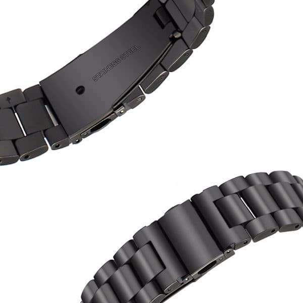 20 mm Samsung Gear S2 Classic urrem, sort rustfrit stål.