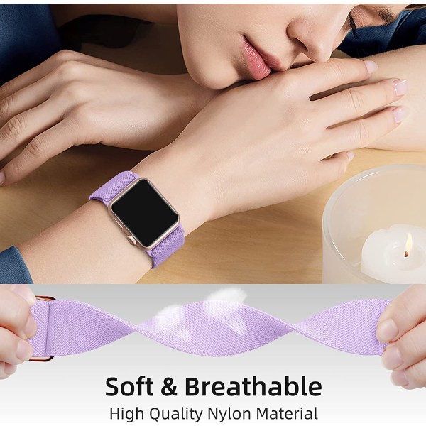 3-pack Stretcha Solo Loop-band Kompatibla med Apple Gray/Pink Sand/Lilac 38mm/40mm/41mm